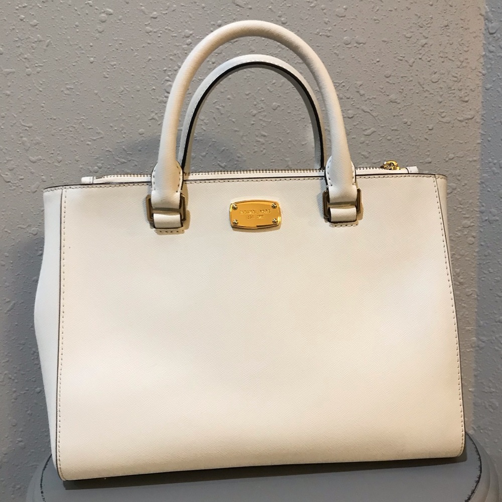 Michael Kors white peyton leather satchel